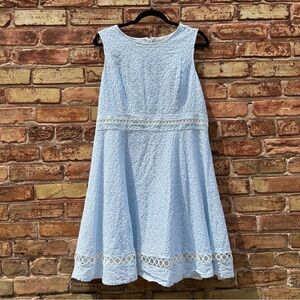 Calvin Klein Seersucker and Eyelet Dress Size 14